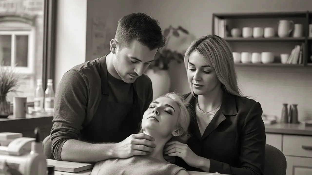Two professionals working on facial aesthetics near Manchester