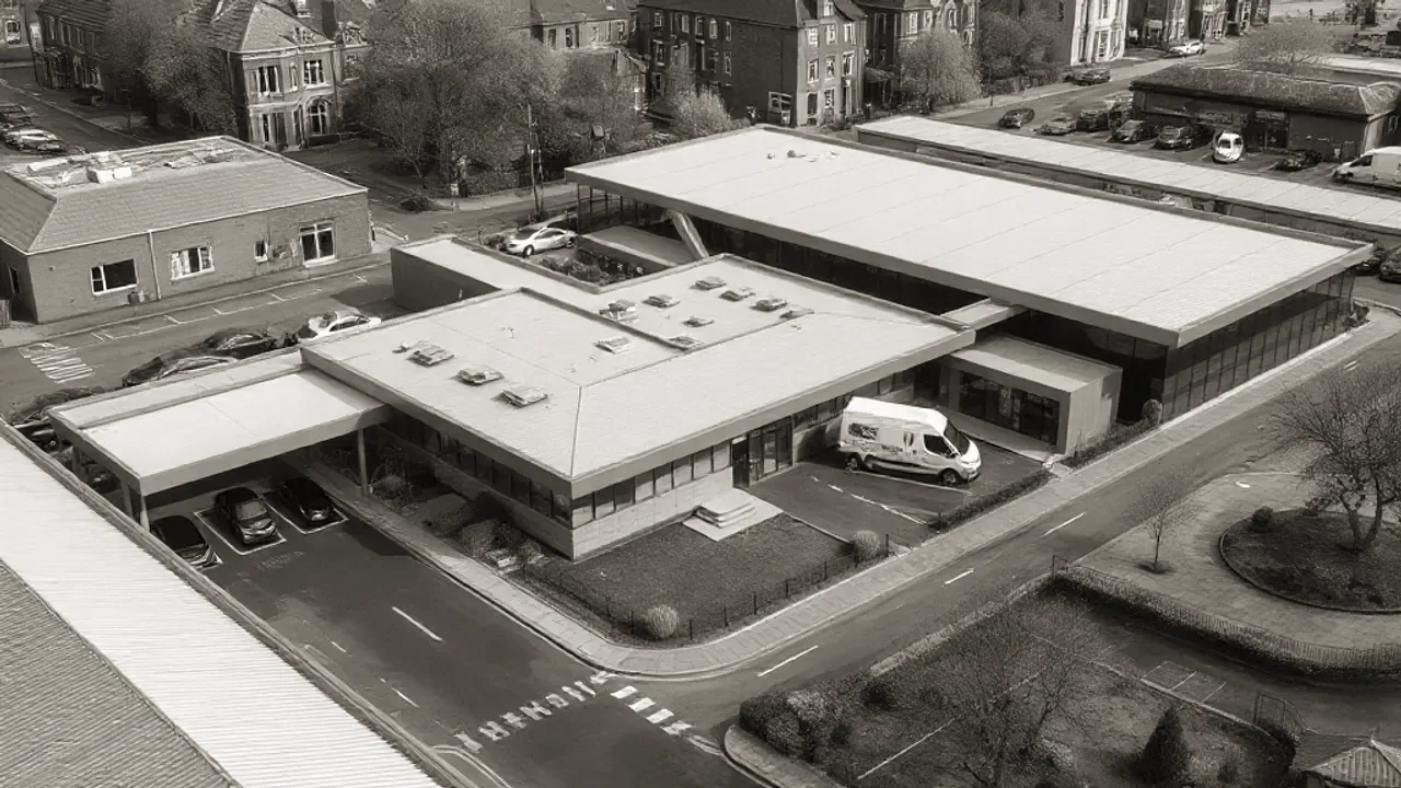 An elevated view across a site relevant to Premium aesthetic treatments in Wilmslow near Manchester